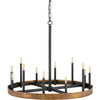 Wells LED Chandelier in Weathered Brass