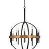 Wells LED Chandelier in Weathered Brass