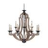 Winton 12 Light Chandelier in Weathered Pine