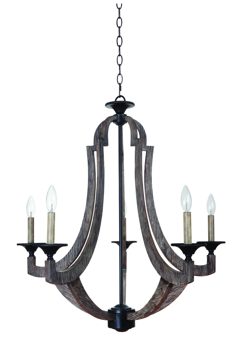 Winton Five Light Chandelier in Weathered Pine