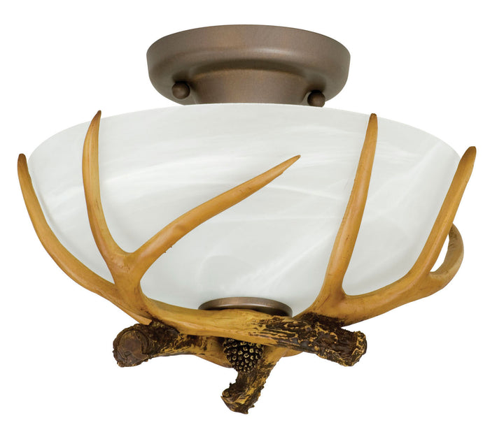 X1611 flush Two Light Semi Flush Mount in European Bronze