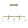 Xidane Five Light Linear Chandelier in Alturas Gold