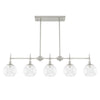 Xidane Five Light Linear Chandelier in Brushed Nickel