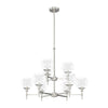 Xidane Nine Light Chandelier in Brushed Nickel