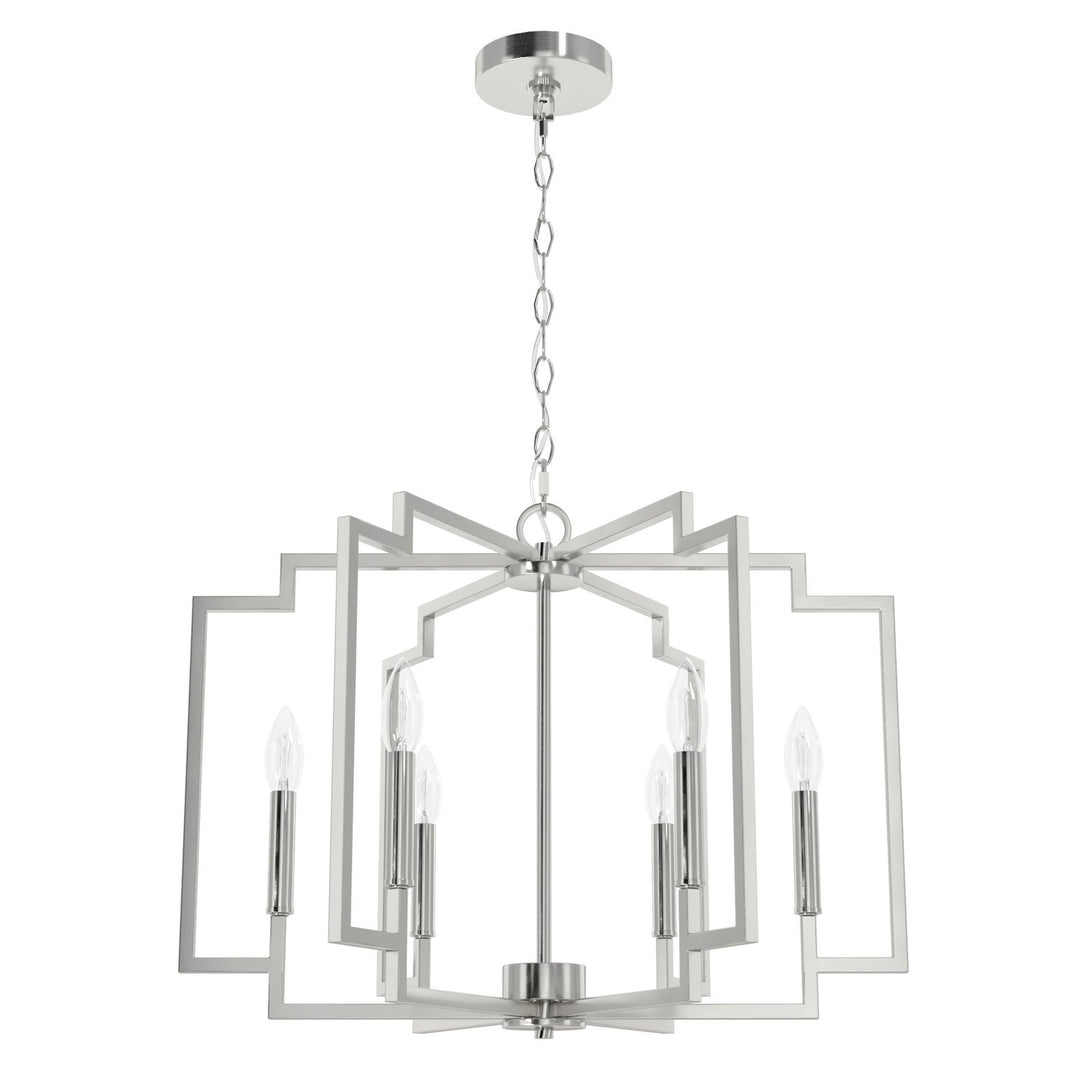 Zoanne Six Light Chandelier in Brushed Nickel-Discontinued